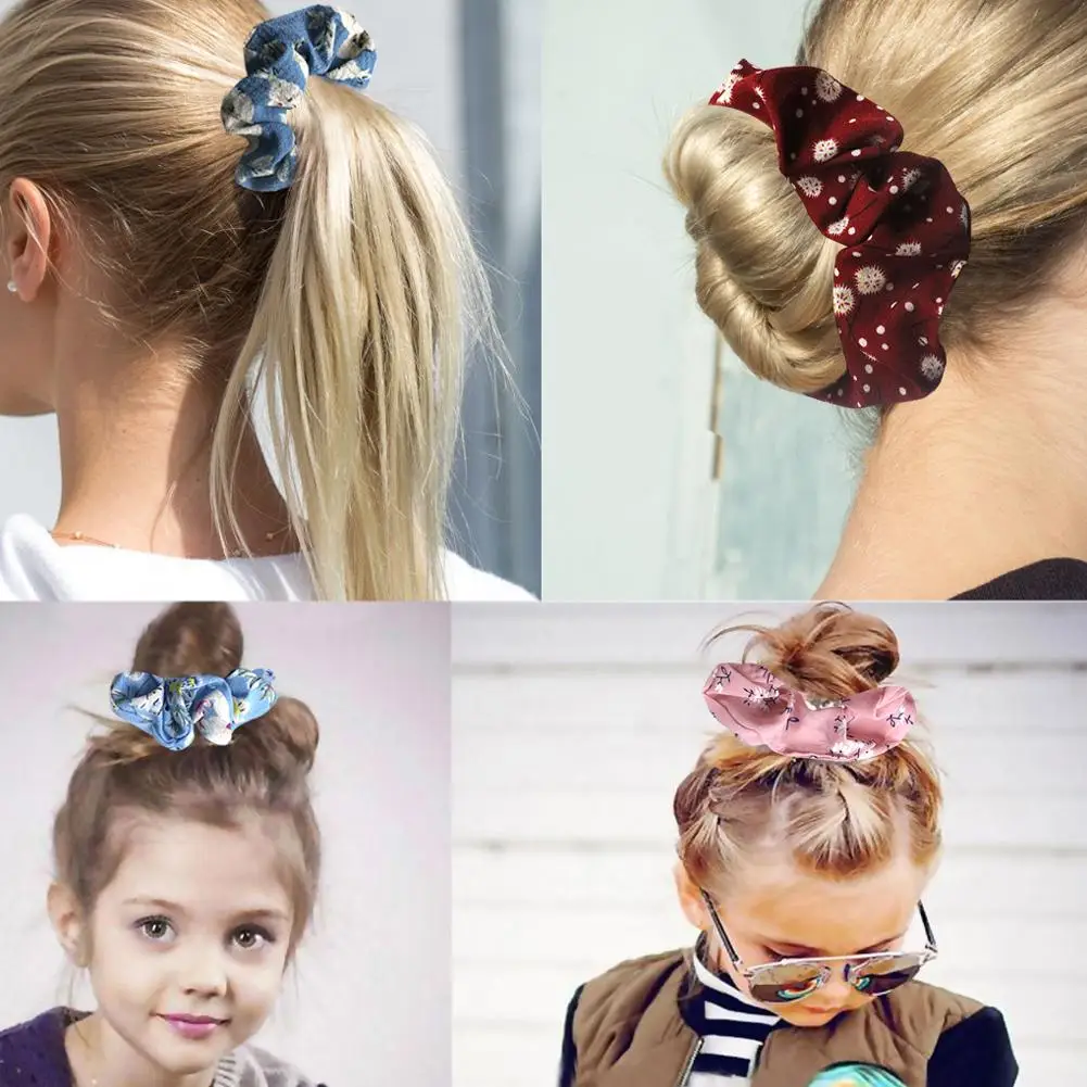 25 шт. Цветочные резинки для женщин в горошек Галстуки для волос Boho эластичная резинка для волос женские аксессуары для волос девушки конский хвост держатели распродажа