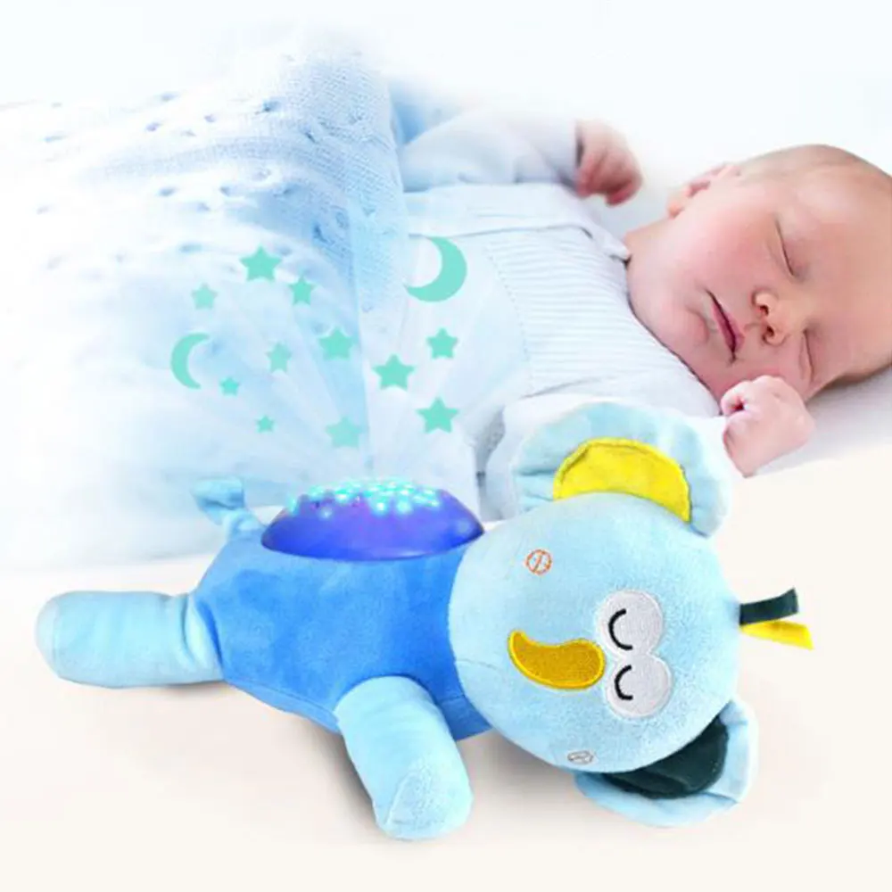 

Lovely Animal Design Plush Projection Soother Night Light Stars Projector New-Born Sleep Soft Light Music Projector Kid Gift