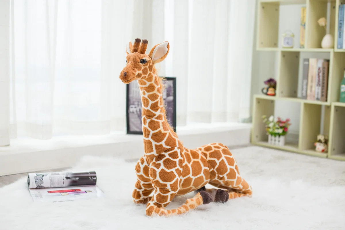Крупная имитация жирафа плюшевые игрушки украшения милые животные Олень Кукла День детей день рождения Забавный подарок