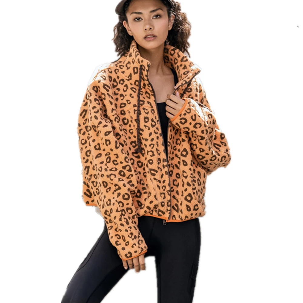 

2021 New Leopard Print Lambs Wool Jacket Winter Thick Warm Down Cotton Parka Coat Women Casual Loose Jacket Women Winter Coats