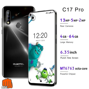 

OUKITEL 4G RAM 64G ROM C17 Pro Smartphone 6.35'' Android 9.0 Octa Core 4G LTE Triple Camera Face ID Fingerprint Mobile celular