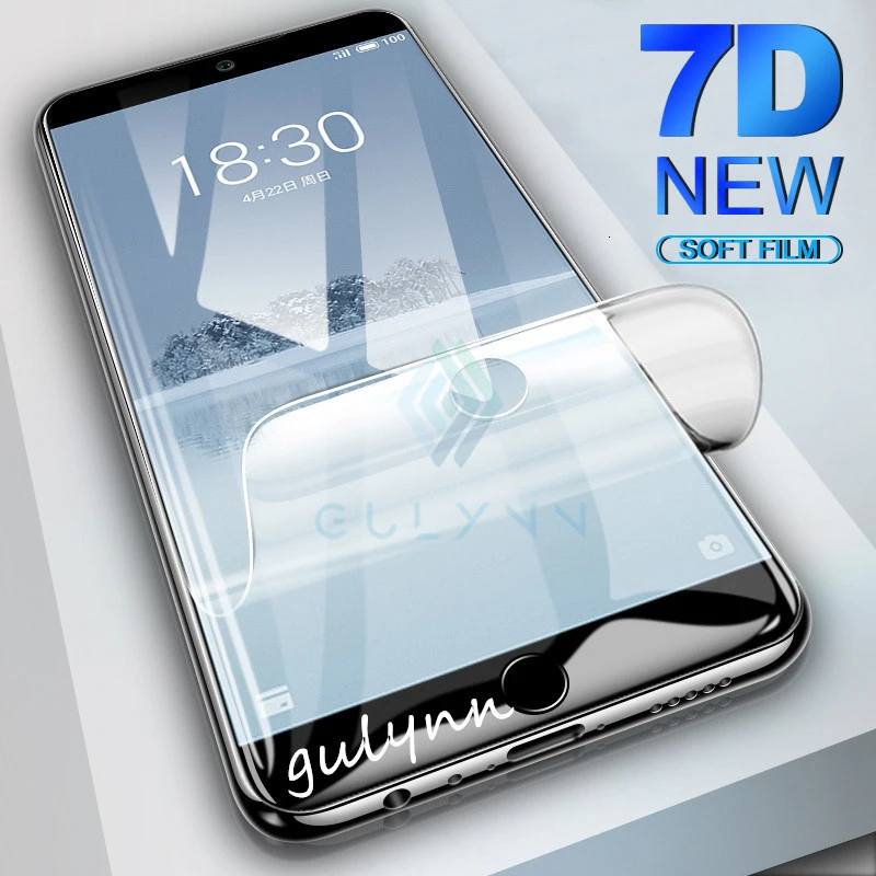 7D Real Curved Edge Full Cover Soft Hydrogel Film for Meizu Pro 7 Pro7 7Plus 16X 15 Lite 16 Plus Screen Protector Protective | Мобильные
