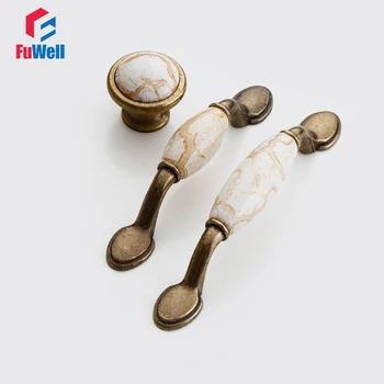 Furniture Handle Ceramic Cabinet Handle Pulls 7696128mm Hole Pitch Kitchen Cupboard Handle Drawer Furniture Handle