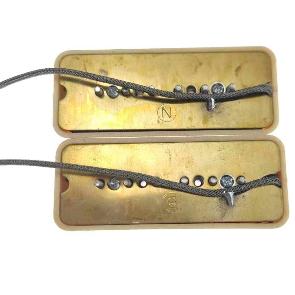 1 Set P90 Soapbar Single Coil Pickup Bridge Neck for 6 Strings Electric Guitar Replacements