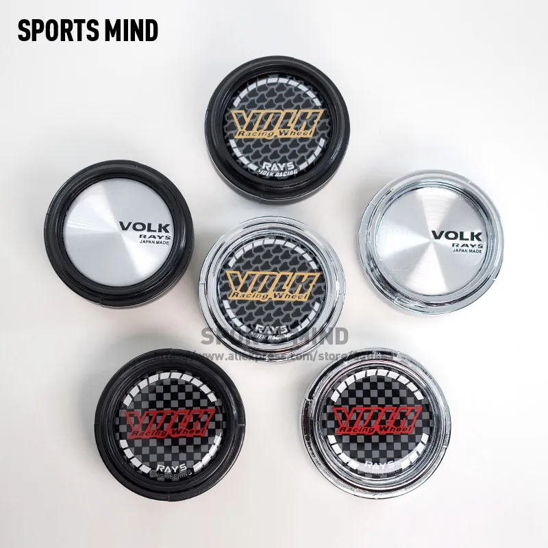 4pcs/lot 61mm Car Wheel Center Hub Caps For Volk Rays Emblem Logo Auto