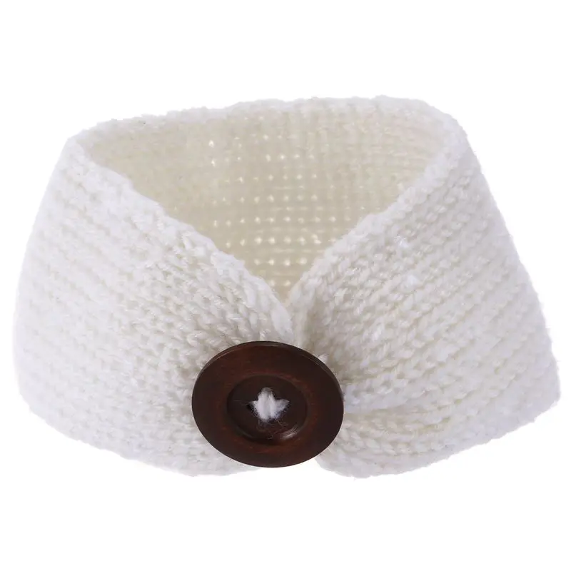 

Toddler Infant Baby Girl Knitted Button Headbands Knotted Head Wrap Band