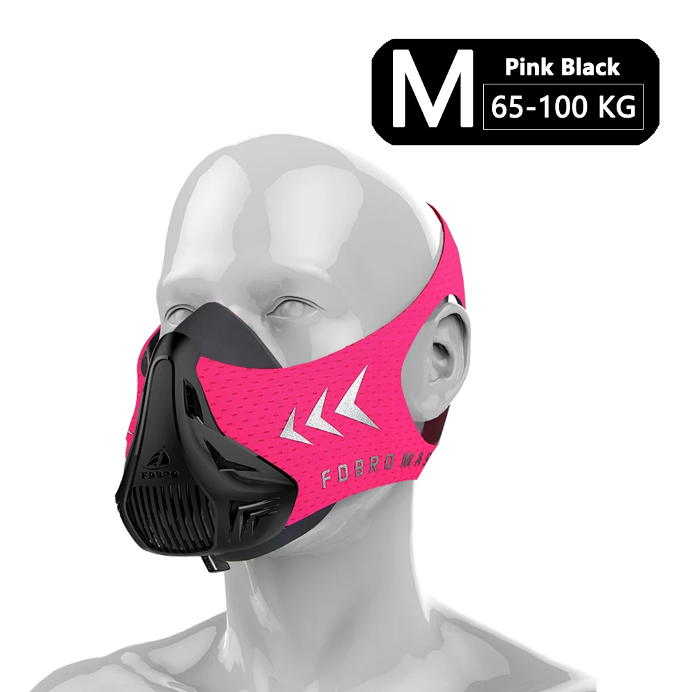 Имитирующая высоту Спортивная маска контроль воздуха для велосипеда/езды/велоспорта маска для фитнеса сердце легкие тренировочная маска для мужчин/женщин маска для бега - Цвет: 801 Pink Black M