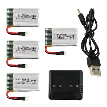 

4x 3.7 720mAh Battery 4 in1 USB Charger for Syma X5C X5A Drohne Quadcopter BC522