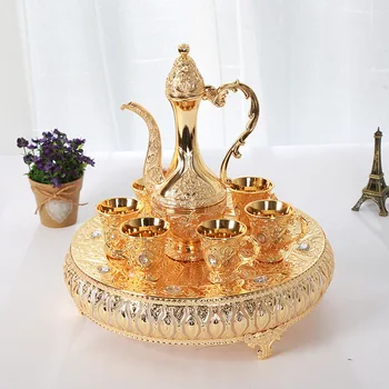 

New small pattern wine pot wine distributor household drinking utensils with high plate and diamond for Party