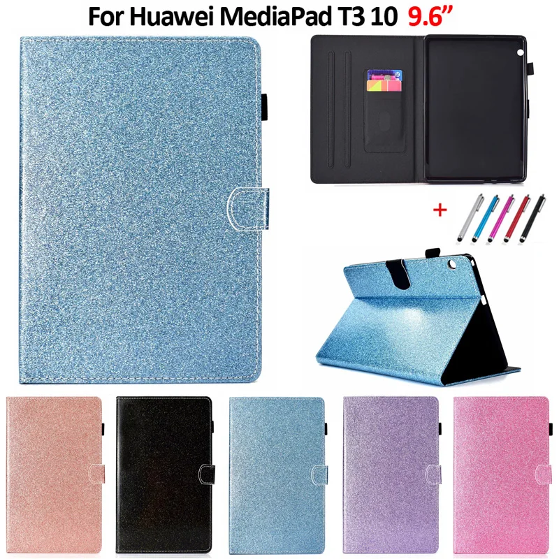 Яркий Блестящий мерцающий Магнитный чехол для Huawei T3 10 защитный Huawey Mediapad телефона