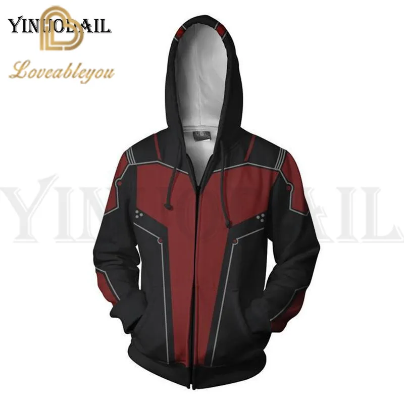 

Ant-man Men and Women Zip Up Hoodies The Avengers Endgame 3D Hooded Jacket Superhero Sweatshirt Streetwear Cosplay Costume