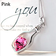 Новинка, креативное женское модное популярное стильное хрустальное ожерелье, подарок для девочки, синее сердце, Кристальное ожерелье с подвеской