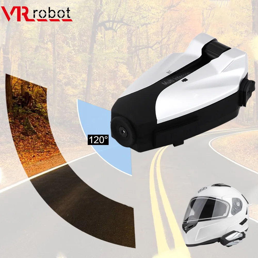 

VR robot Motorcycle Intercom Bluetooth Helmet Headset With HD 720P Camera Recorder For 4 Riders walkie talkie