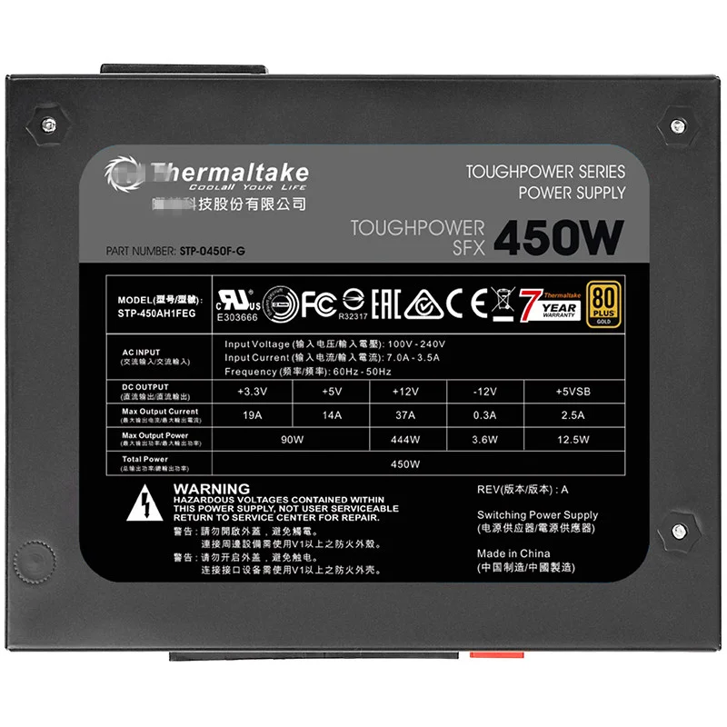 Блок питания для Thermaltake(Tt) жесткий SFX питания 450 Вт полный модуль 80 плюс Золотой бесшумный блок питания 450 Вт блок питания STP-450AH1FEG