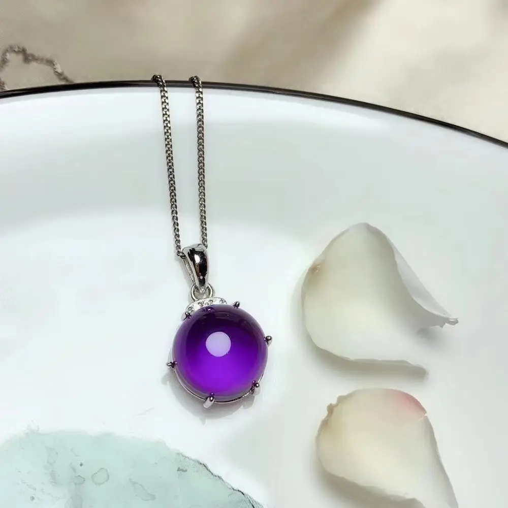 KJJEAXCMY boutique jewelry 925 sterling silver inlaid Amethyst trendy necklace Women's pendant luxurious