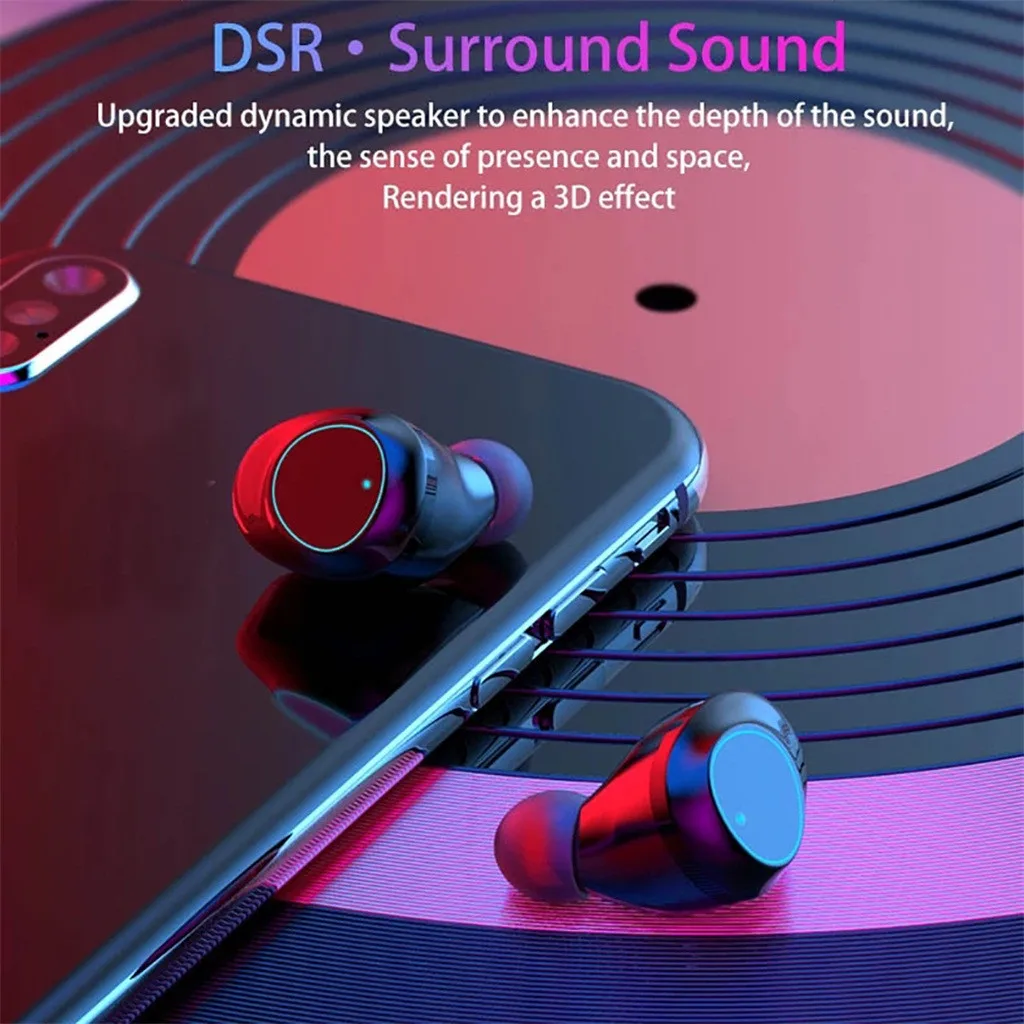 4000 mAh Bluetooth Earphone 5.0 9D Stereo Wireless Headphones Touch Control IPX7 Waterproof Wireless Earphones Power Bank