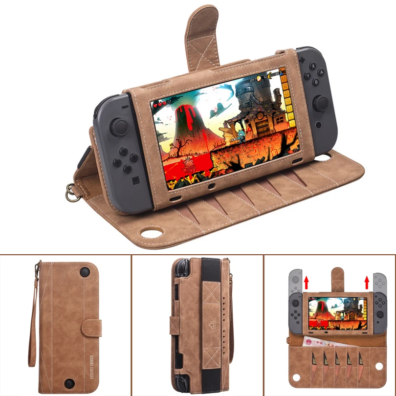 

Portable Leather Bag For Nintendos Switch Multi-functional Game Card Storage Cover Case For Nintend Switch Console Accessories