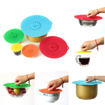 

5 Pcs Plastic Wrap Fresh Cover Silicone Food Bag Packaging Seal Cover Reusable Fresh Bee Wax Packaging Kitchen Tools