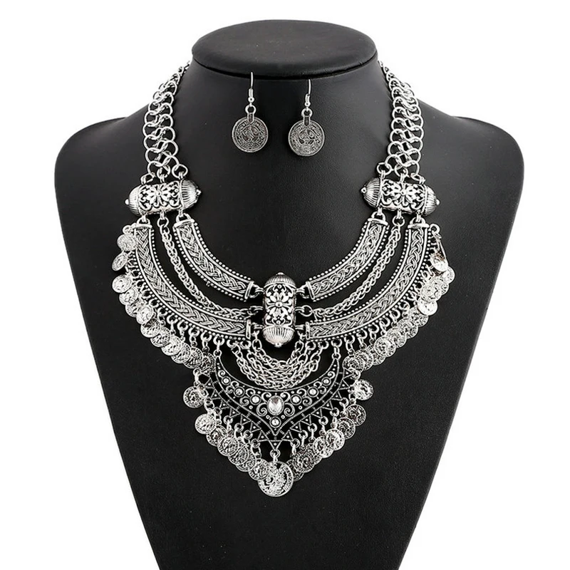 JeweBella Parure Gioielli Set per Donna Cristallo Sposa Collana Vintage Strass Orecchini Pendenti con Bracciale Fidanzamento Nozze Sposa Damigella D'onore Regalo Dirndl Gioielli