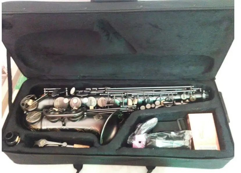 Professional Musical Instruments SUZUKI Alto Saxophone E Flat Matte Black Nickel Plated Surface Sax For Students