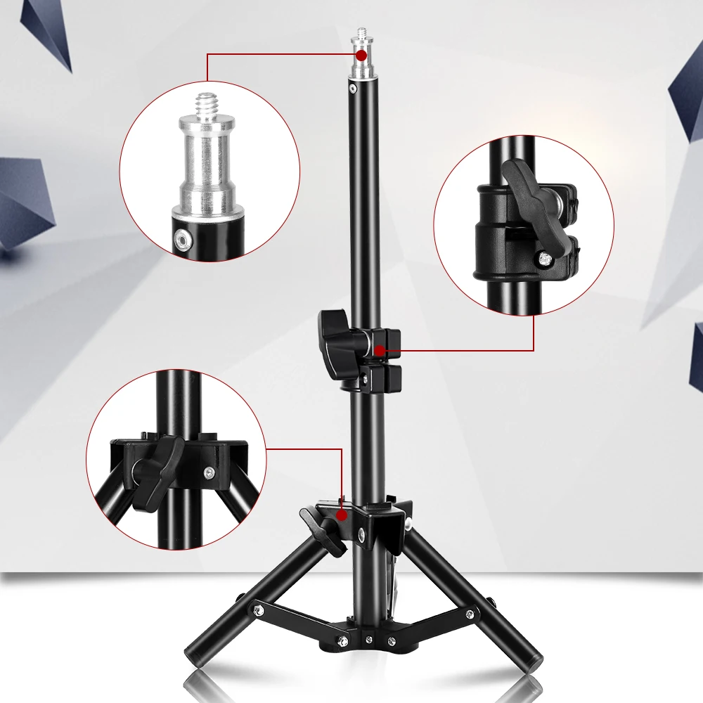  37cm/14.5inch Photography Mini Table 1/4 Screw Head Light Stand For Photo Studio Ring Light LED Lam