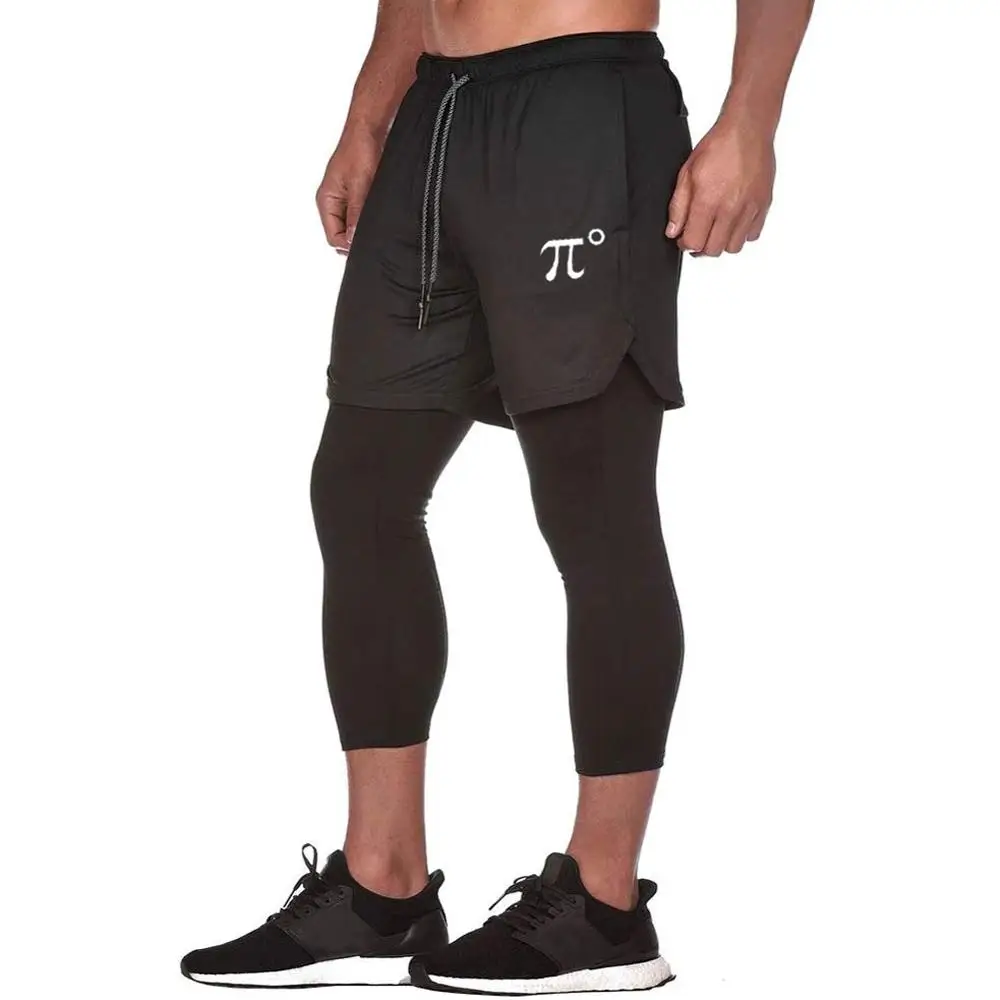 PIDOGYM мужские тренировочные компрессионные колготки 2 в 1 брюки шорты для