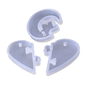 

Couple Heart-shaped Puzzle Mould DIY Crystal Epoxy Molds Stars Moon Pendant Mold