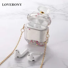 LOVERONY Bluetooth чехол для наушников с ароматом для AirPods 2 1, защитная крышка для гарнитуры, красивые ремешки с зыбучим песком, Air pods Coque