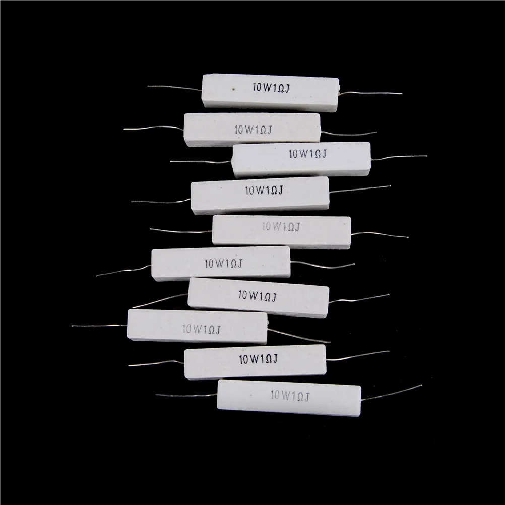 10pcs/lot Ceramic Cement Resistor 10W 1R 1 ohm 5% Ceramic Cement Power Resistor
