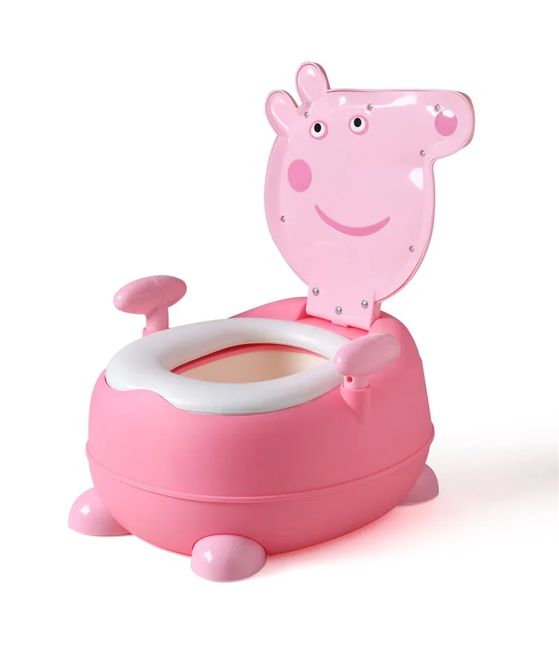 New Cute Pink Pig Page Kids WC XL Children's Toilet Upholstered Baby Girl's Toilet Cartoon Puppy Infant Bedpan Baby Boy's Urinal