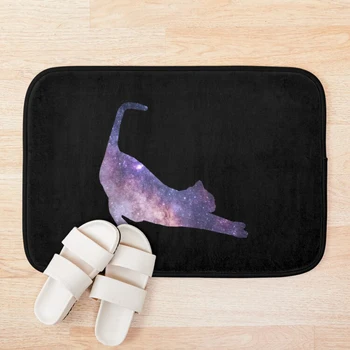 

Cat Silhouette - Stretching Bath Mat Bathroom Bath Mat Set Mirrofiber Cartoon Bath Rug Set