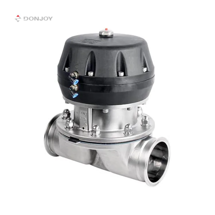 Donjoy 316L Valvola A Membrana Tri Clamp Valvola A Membrana Sanitaria Valvola A Membrana Pneumatica Con Attuatore In Plastica