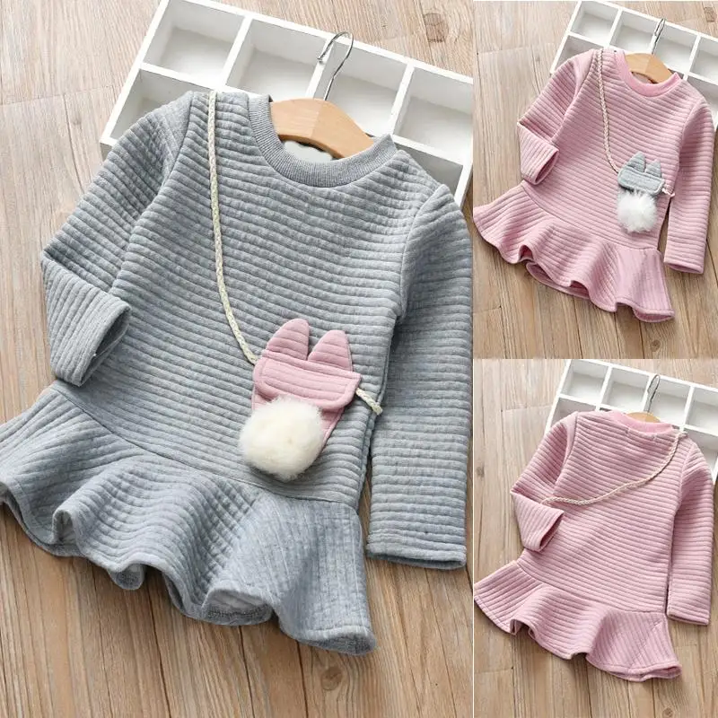 Платье для девочек, осенне-зимние платья принцессы для девочек, Модное детское платье с рисунком, детская одежда