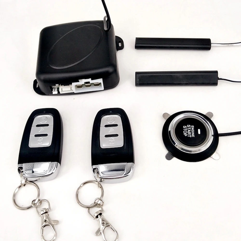

9Pcs Car SUV Switch Keyless Entry Engine Start Alarm System Push Button Remote Starter Stop Auto Anti-theft System