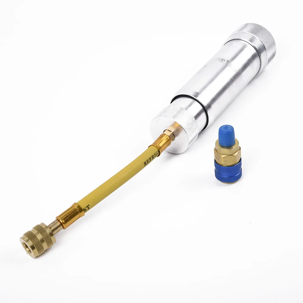 

2OZ Car Auto Hand Turn Filler Injection A/C Oil Dye Injector Adapter Connector
