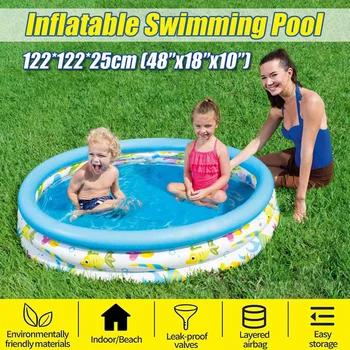 

122x25cm Tub Baby Round Kids Swimming Pool Inflatable pool Safety frame Floating Thickened Ocean Ball Infant Pool Water play