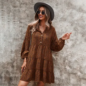 Vestido camisero mujer de leopardo
