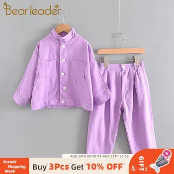 

Bear Leader Kids Girl Clothing Sets New Girls Autumn Long Sleeve Outfits 2Ps Coats and Long Pants Chidlren Casual Clothes Suits