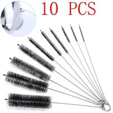 

10pcs/set Car Detail Cleanning Nylon Tube Brushes Straw Set For Glasses / Keyboards / Jewelry Cleaning Brushes Clean Tools