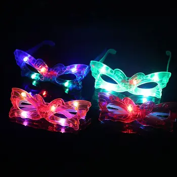 

4 Color Light Up Plastic Butterfly Shutter Shades Glasses LED Sunglasses for Kids and Adults in the Dark New Year Party Supplies