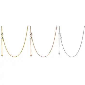 

PDB XL 14 Original 925 Sterling Silver Classic Necklace Silver Gold Rose Gold Optional Fit for DIY Charm Woman Jewelry Gift