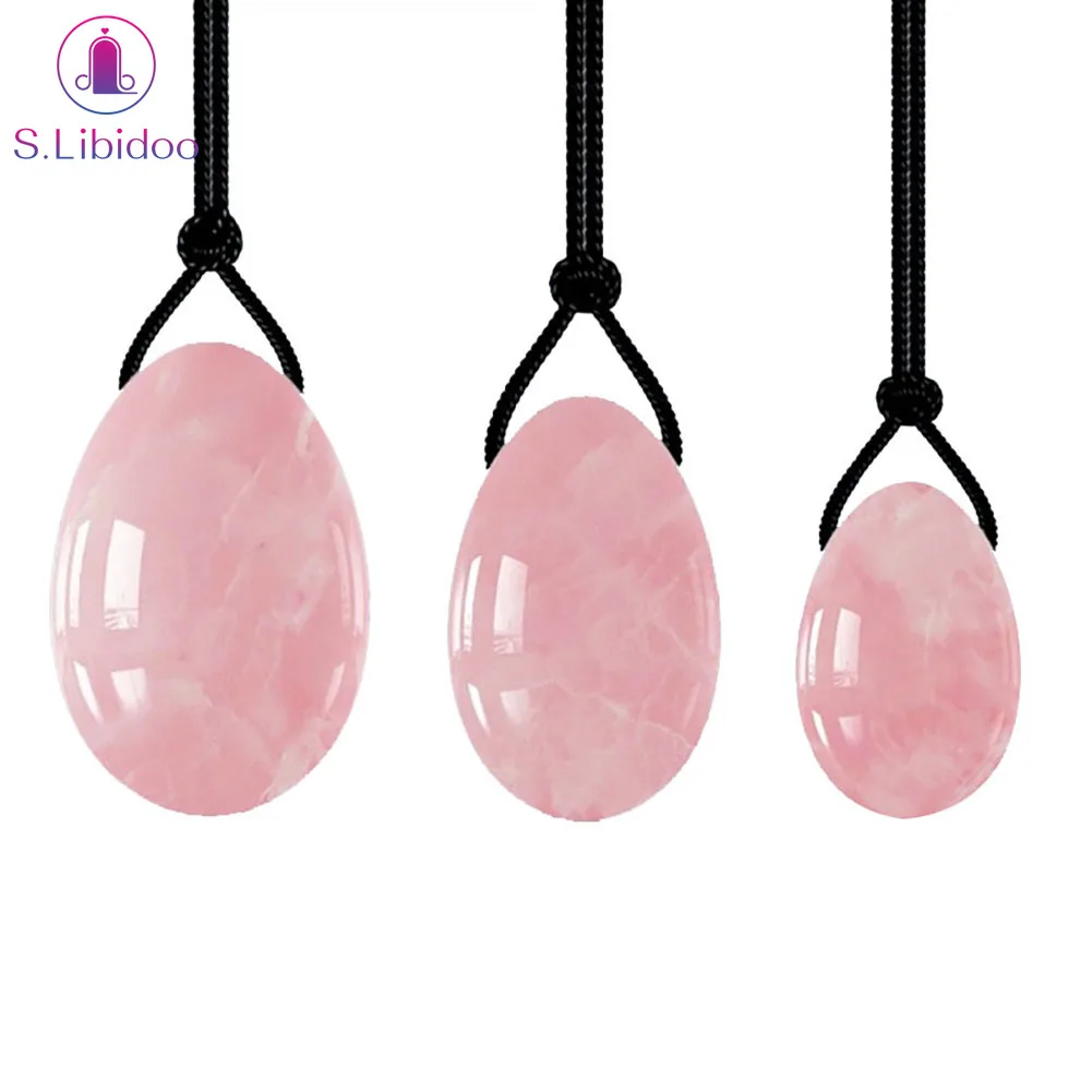 Natural Rose Quartz Yoni Egg Crystal Sphere Women Pelvic Floor Muscle Kegel Exercise Tightening Vaginal Ben Wa Ball Eggs | Красота и