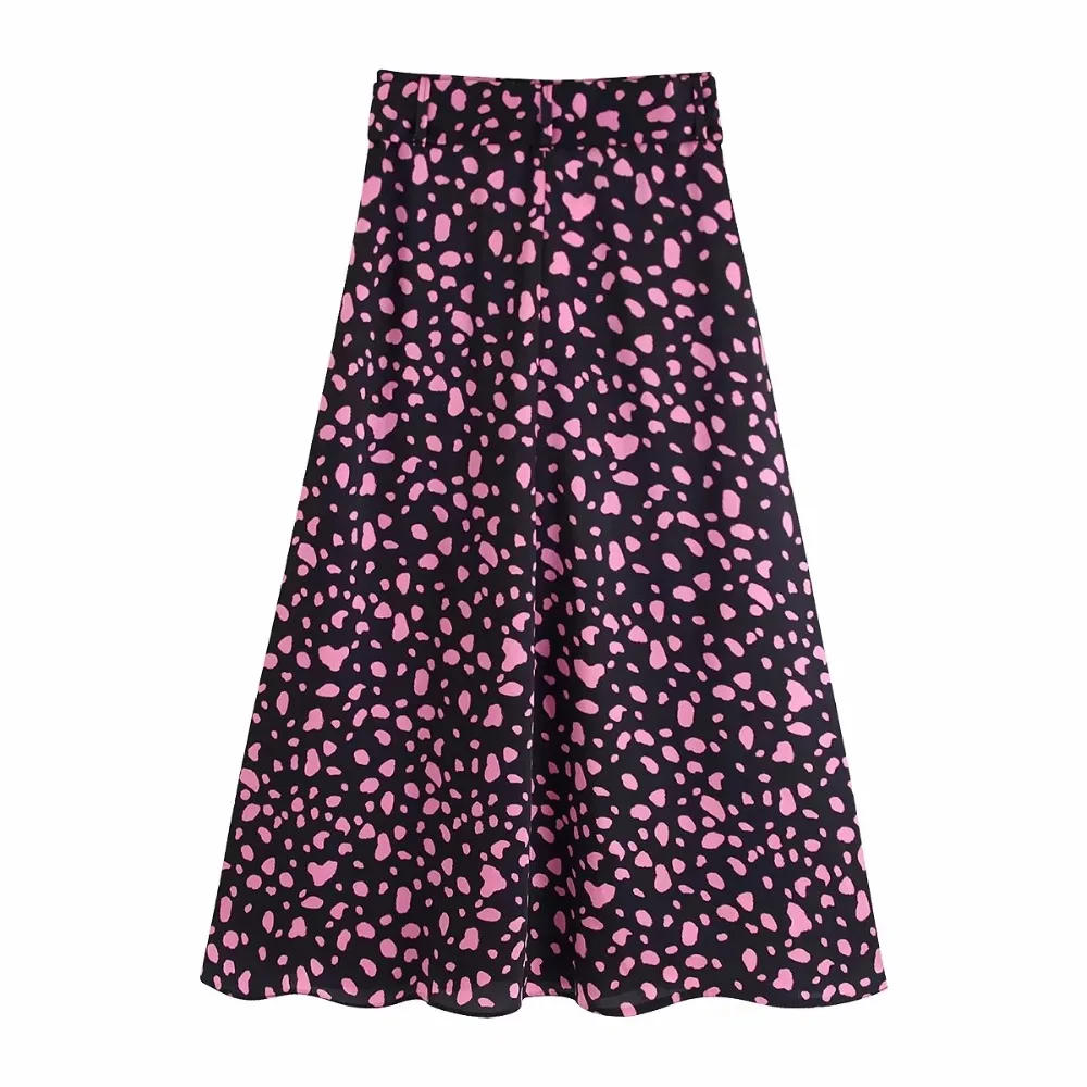 Увядшая английская стильная винтажная юбка в горошек с цветочным принтом для женщин faldas mujer moda длинные юбки для женщин размера плюс