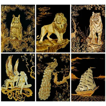

Huacan Full Drill Diamond Painting Animals Embroidery Tiger Farmhouse Home Decor Mosaic Lion Diamond Art