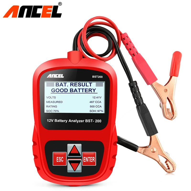 ANCEL BST200 автомобиля Батарея Тестер 12V тестер 1100CCA анализатор автомобильный сканер