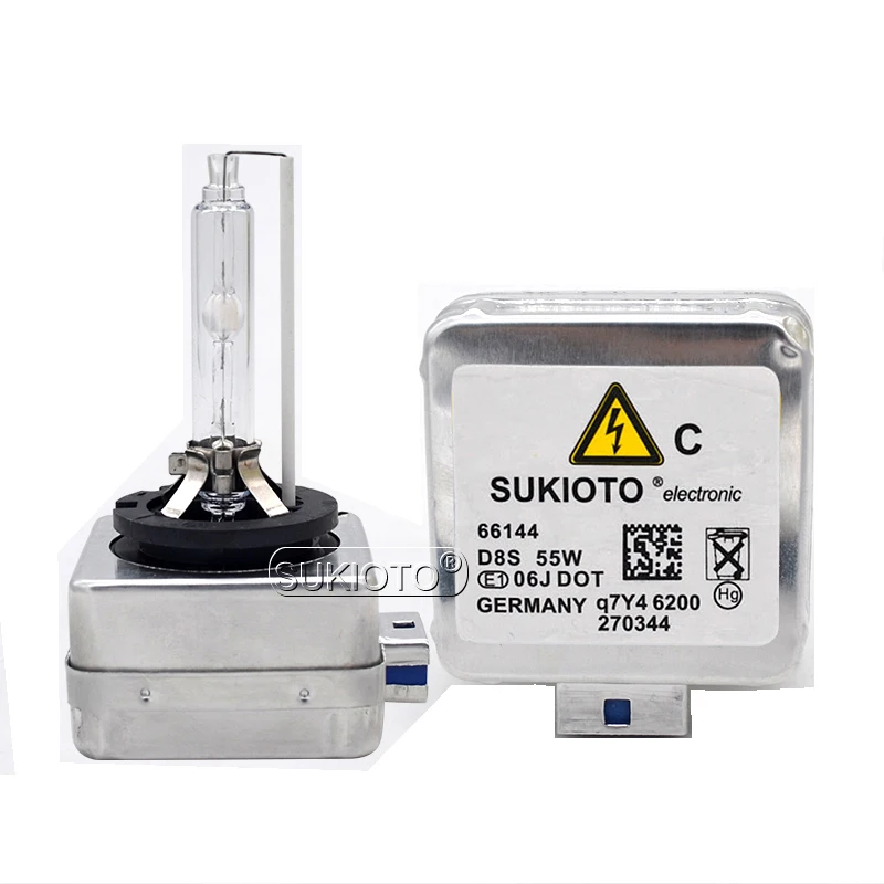 SUKIOTO Full Set 55W D8S 6000K HID Headlight Kit D1S D3S 4300K 5000K 8000K HID Replacement Bulb Lamps 12V Car Light Ballast Kit (3)