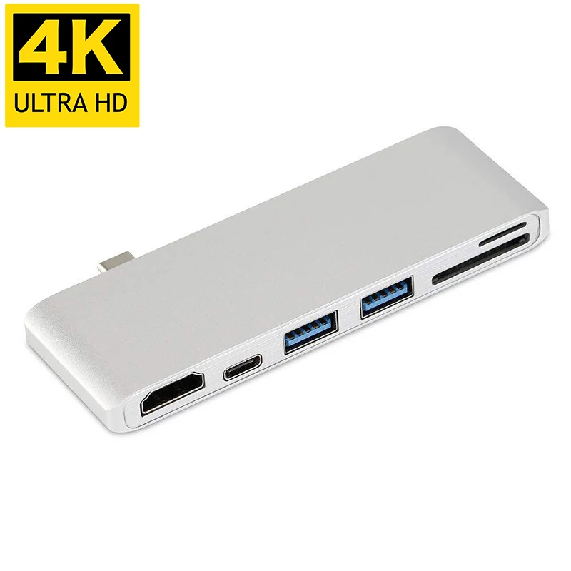 

USBC to HDMI 4K 30HZ Type C Charging Port Hub 2 USB 3.0 SD TF Card Reader Aluminium Alloy Shell Extend Dock Station for Macbook