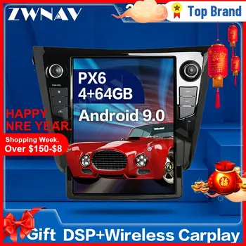 Online Tesla Stil Bildschirm Android 9 Auto Multimedia-Player Für NISSAN X-Trail Qashaqi 2014-2016 Navigation Audio Radio Stereo Kopf Einheit