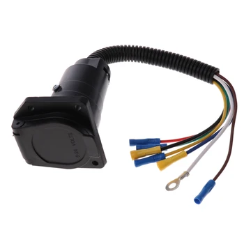 

High Quality 7 Way Car RV Trailer Plug Socket Connector Wire Light Adapter with 27cm Cable