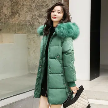 

XXL Winter Jacket Women Parka Coat Hooded Warm Ladies Coats Padded Loose Thick Winter Women Jacket Down Cotton Coat Female Q2036